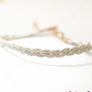 Ivory/Beige Braided Bracelet, Handmade Gifts 🌸
